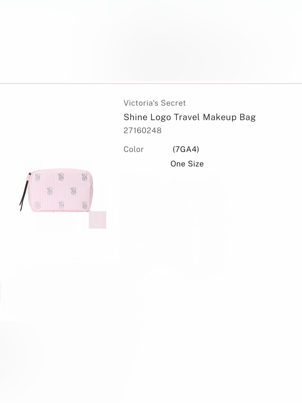 Victoria's Secret Light Pink Shine Logo Cosmetic Pouch